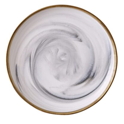 Shallow Plate with Porcelain Marble Design - Image 2