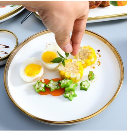Luxurious White Porcelain Dinnerware Set - Image 5