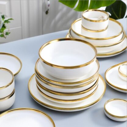 Luxurious White Porcelain Dinnerware Set - Image 2