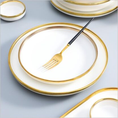 Luxurious White Porcelain Dinnerware Set - Image 3