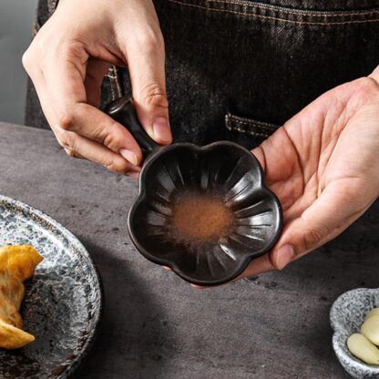 Flower Shape Ceramic Sauce Dish - Image 2