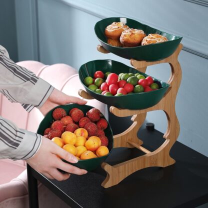 Plastic Three Layer Snack Dish and Fruit