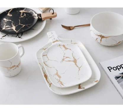 Gold Glazed Ceramic Plates - Image 3