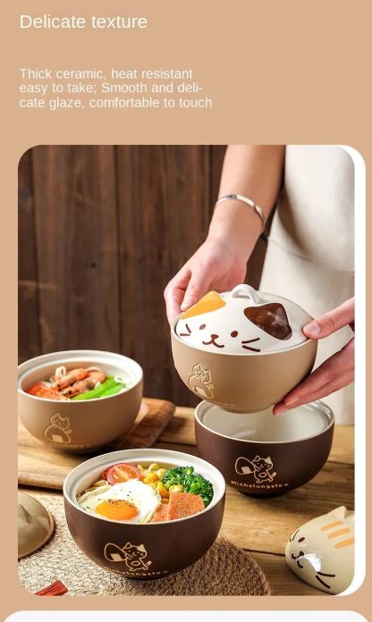 Cat Cover Ceramic Bowl - Image 8