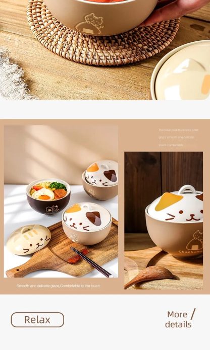 Cat Cover Ceramic Bowl - Image 5