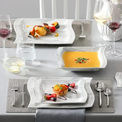 Luxury Dining Set with Marble Design - Image 6