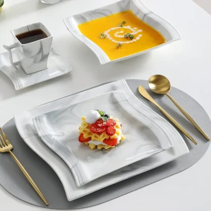 Luxury Dining Set with Marble Design - Image 5