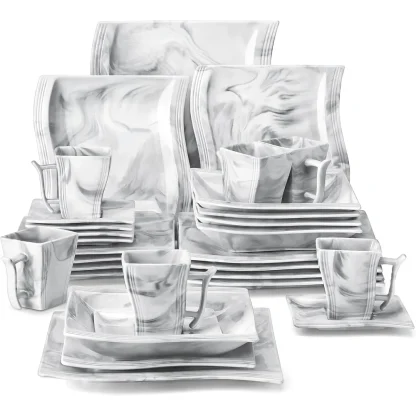 Luxury Dining Set with Marble Design - Image 2